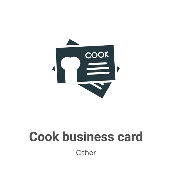 Cozinhe Vetor Ícone Glifo Cartão Visita Fundo Branco Sinal Símbolo — Vetor de Stock