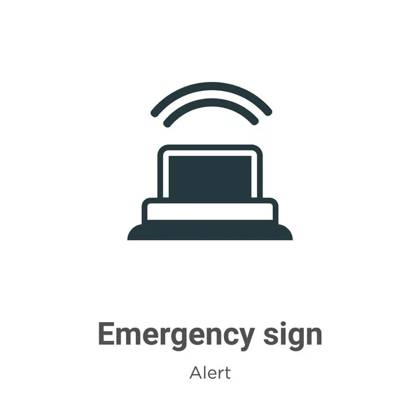 Emergency Sign Vector Icon White Background Flat Vector Emergency Sign — Stock Vector