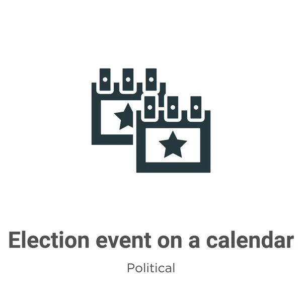Election Event Calendar Star Glyph Icon Vector White Background Flat — ストックベクタ