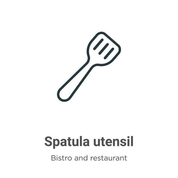 Ícone vetorial do contorno do utensílio da escápula. Ícone de utensílio espátula preta fina, ilustração simples vetorial plana de bistrô editável e conceito de restaurante isolado em fundo branco — Vetor de Stock