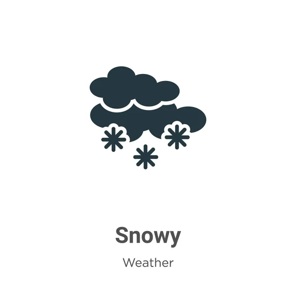 Snowy Glyph Icon Vector White Background Flat Vector Snowy Icon — Stock vektor