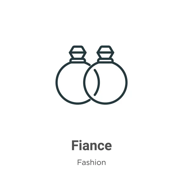 ファイナンスアウトラインベクトルアイコン 白地に隔離された編集可能なファッションコンセプトからの薄いラインブラック婚約アイコン フラットベクトルシンプルな要素イラスト — ストックベクタ