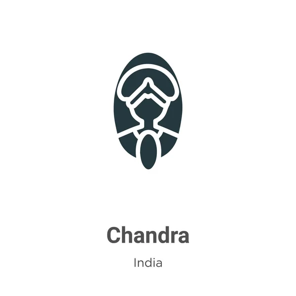 Icono Vectorial Chandra Sobre Fondo Blanco Signo Icono Volante Chandra — Vector de stock