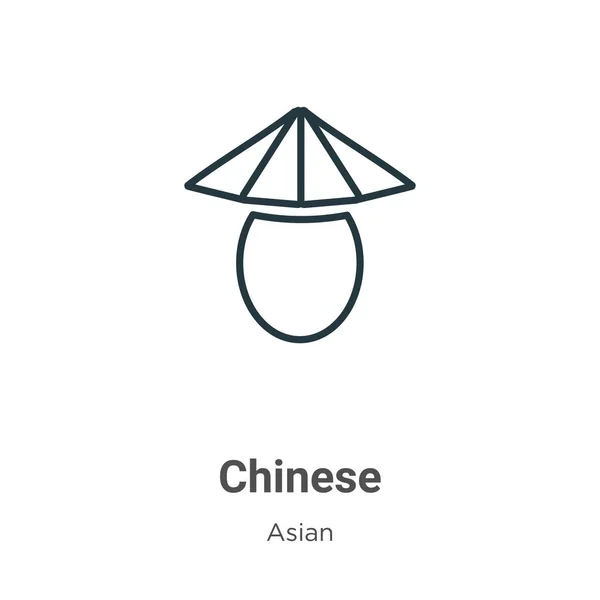 Китайська Векторна Ікона Тонкий Чорний Китайський Образ Плоский Вектор Простий — стоковий вектор