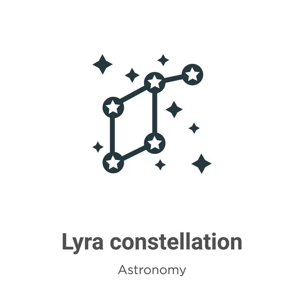 白い背景にライラ星座ベクトルアイコン モバイルコンセプトとWebアプリのデザインのための現代天文学コレクションからフラットベクトルLyra星座アイコン記号記号 — ストックベクタ