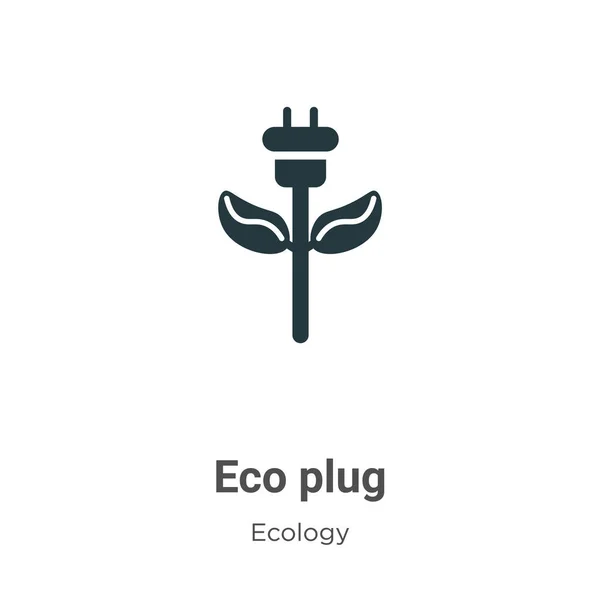 Eco Plug Vettoriale Icona Sfondo Bianco Flat Vector Eco Plug — Vettoriale Stock