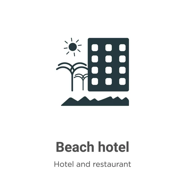 Παραλία Ξενοδοχείο Διάνυσμα Εικονίδιο Λευκό Φόντο Flat Vector Beach Hotel — Διανυσματικό Αρχείο
