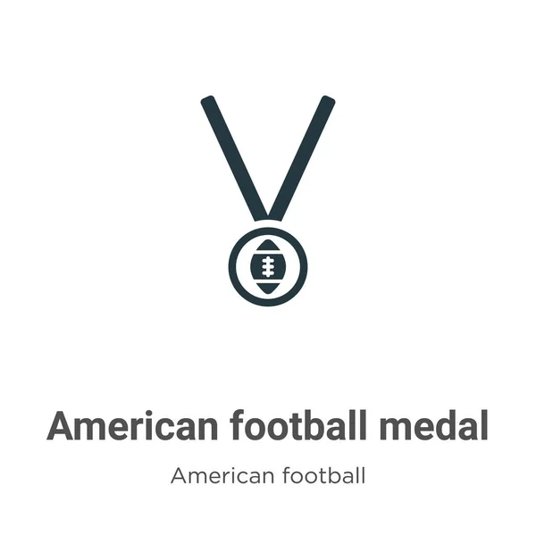 Americká Fotbalová Medaile Vektor Ikona Bílém Pozadí Plochý Vektorový Americký — Stockový vektor