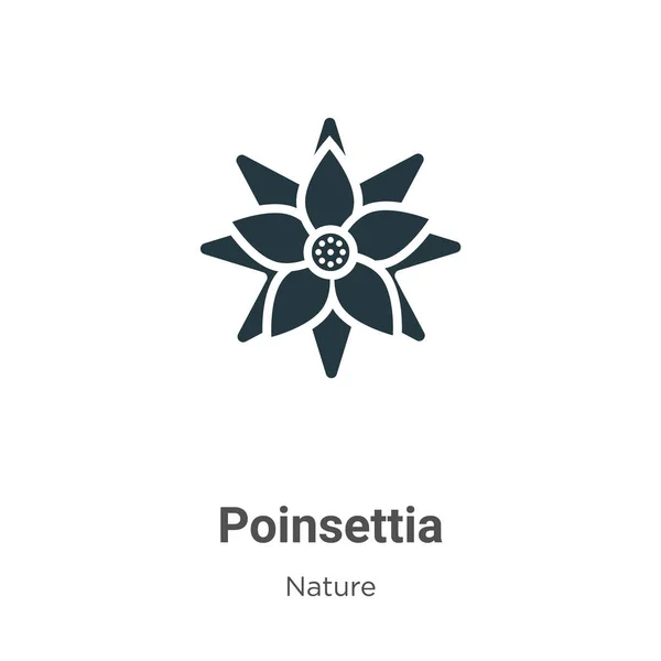 Poinsettia Vector Icon White Background Flat Vector Poinsettia Icon Symbol — Stock vektor