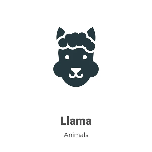 Ikon vektor Llama pada latar belakang putih. Simbol ikon vektor llama datar dari koleksi hewan modern untuk konsep seluler dan desain aplikasi web. - Stok Vektor