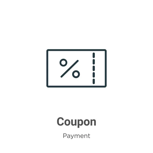 Coupon Outline Vector Icon Thin Line Black Coupon Icon Flat — 스톡 벡터