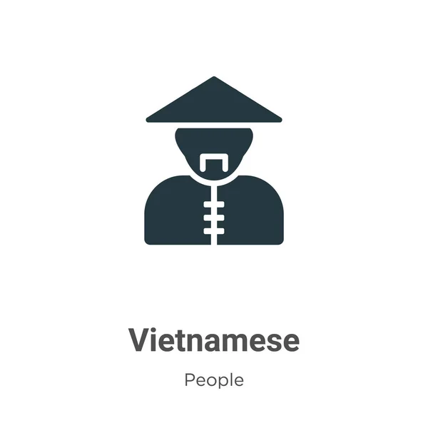 Vettore Icona Glifo Vietnamita Sfondo Bianco Segno Simbolo Icona Vietnamita — Vettoriale Stock