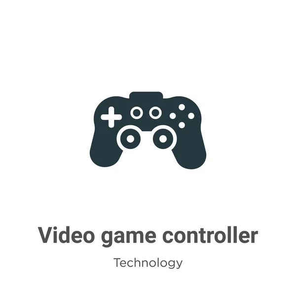Video Spel Controller Glyph Ikon Vektor Vit Bakgrund Platt Vektor — Stock vektor