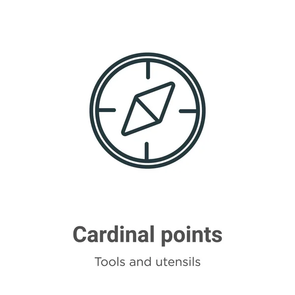 Cardinal points outline vector icon. Thin line black cardinal points icon, flat vector simple element illustration from editable tools and utensils concept isolated on white background — Stock Illustration Cardinal points outline vector icon. Thin line black cardinal points icon, flat vector simple element illustration from editable tools and utensils concept isolated on white background Royalty Free Stock Vectors