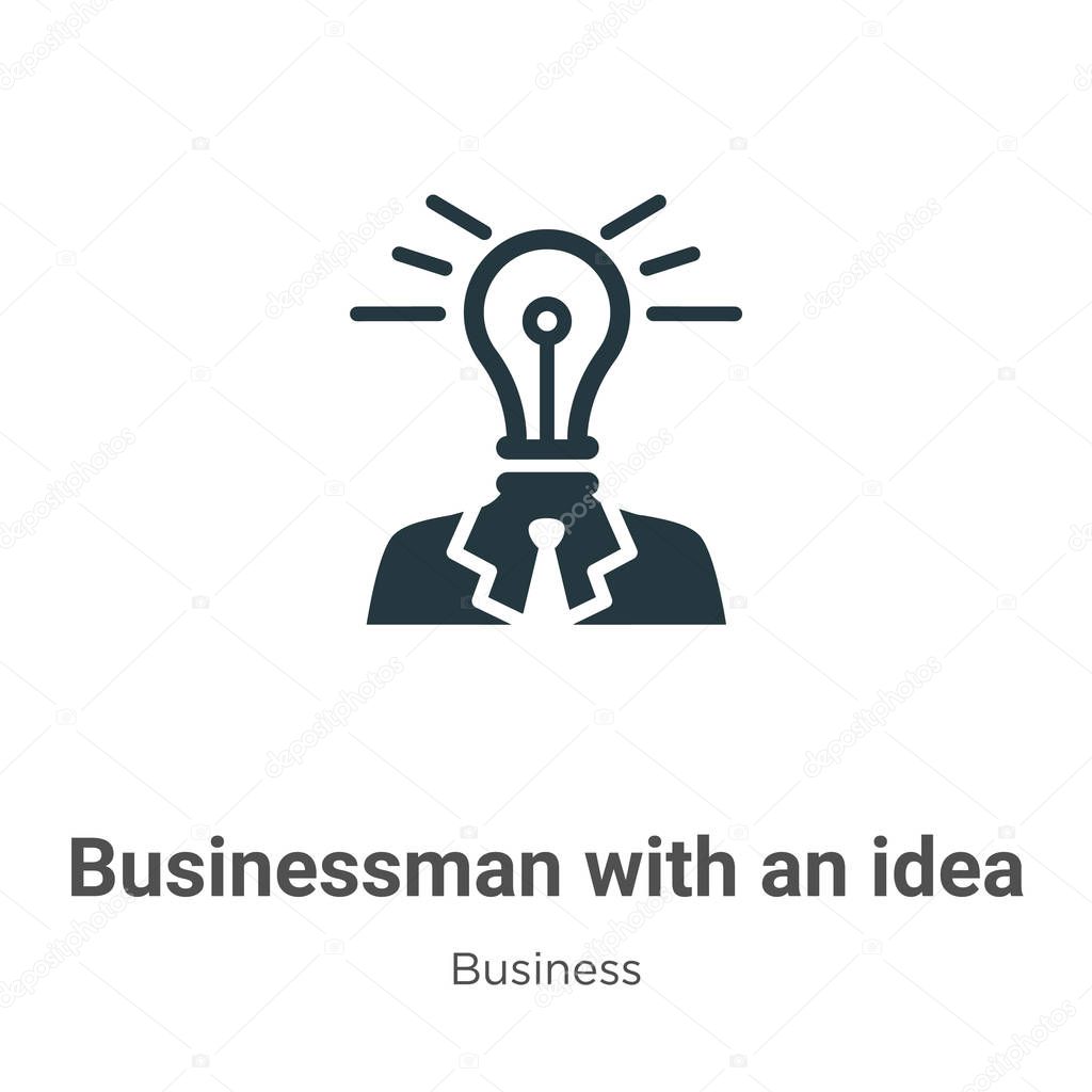 Businessman with an idea vector icon on white background. Flat vector businessman with an idea icon symbol sign from modern business collection for mobile concept and web apps design.
