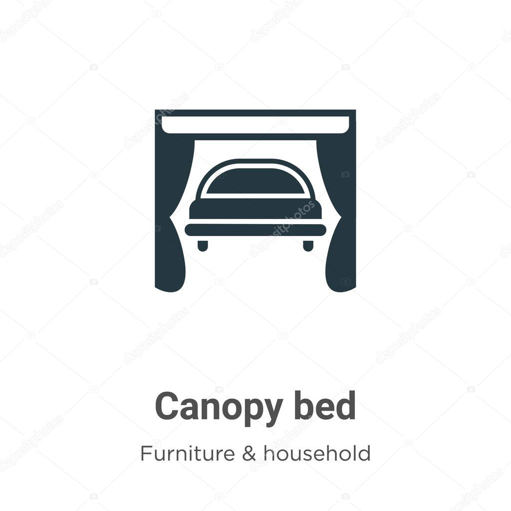 Canopy bed vector icon on white background. Flat vector canopy bed icon symbol sign from modern furniture and household collection for mobile concept and web apps design.