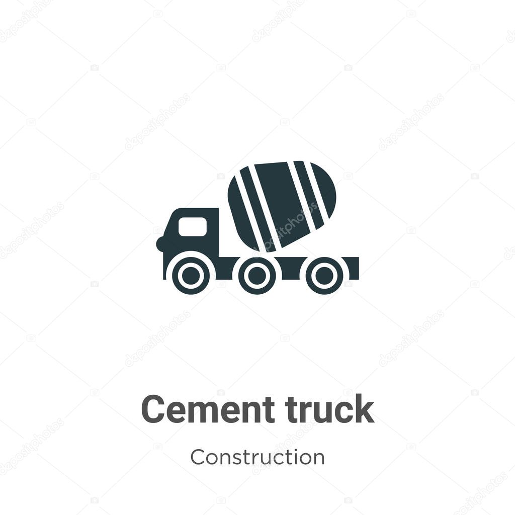 Cement truck vector icon on white background. Flat vector cement truck icon symbol sign from modern construction collection for mobile concept and web apps design.