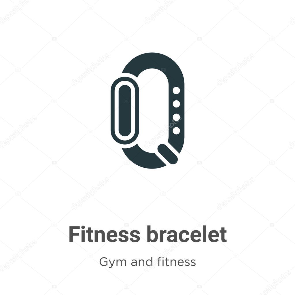 Fitness bracelet glyph icon vector on white background. Flat vector fitness bracelet icon symbol sign from modern gym and fitness collection for mobile concept and web apps design.