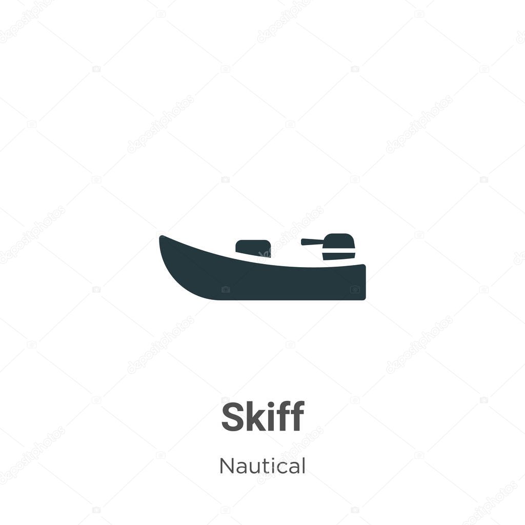 Skiff vector icon on white background. Flat vector skiff icon symbol sign from modern nautical collection for mobile concept and web apps design.