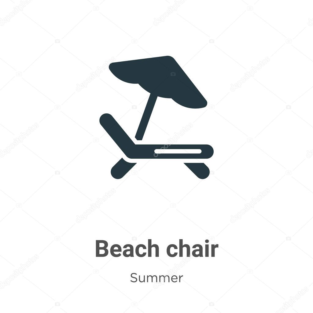 Beach chair glyph icon vector on white background. Flat vector beach chair icon symbol sign from modern summer collection for mobile concept and web apps design.