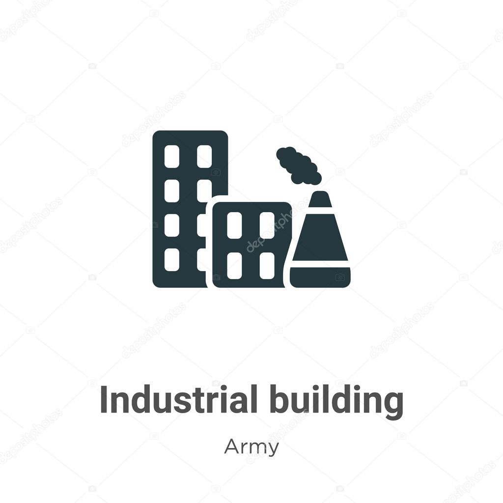 Industrial building vector icon on white background. Flat vector industrial building icon symbol sign from modern army collection for mobile concept and web apps design.