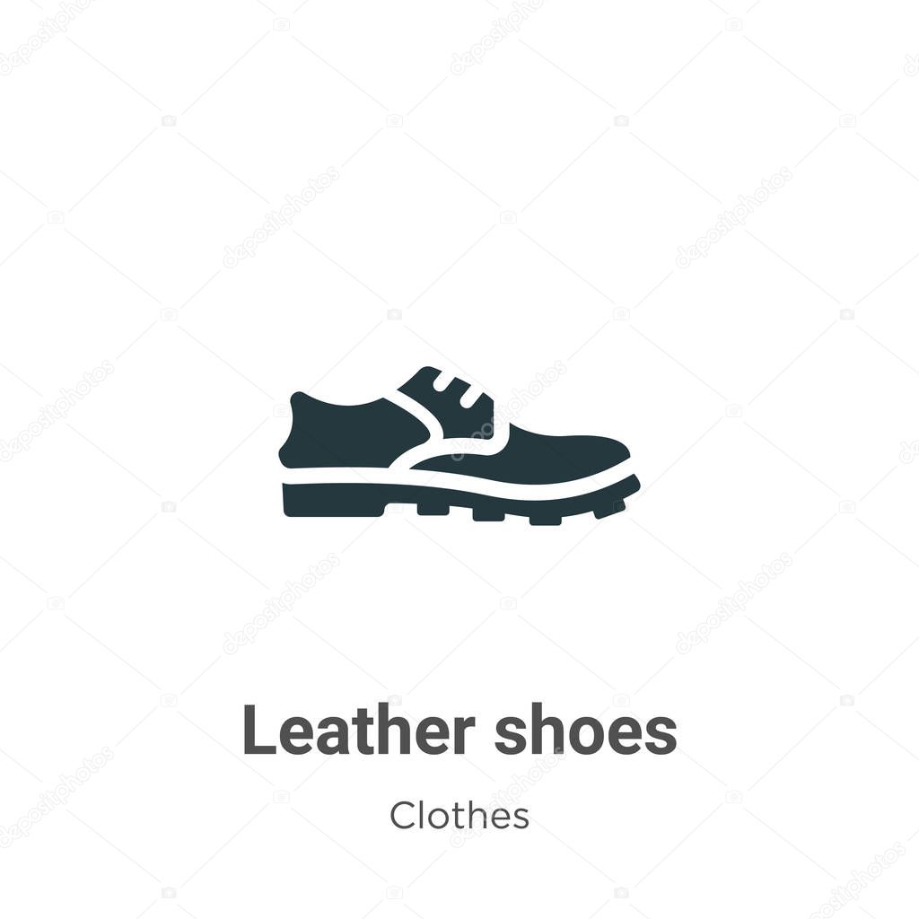 Leather shoes vector icon on white background. Flat vector leather shoes icon symbol sign from modern clothes collection for mobile concept and web apps design.