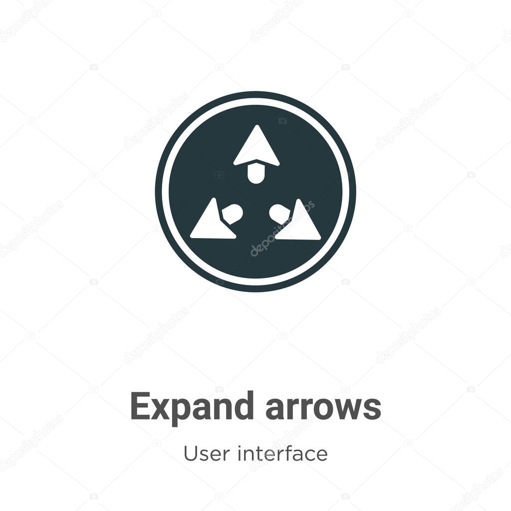Expand arrows vector icon on white background. Flat vector expand arrows icon symbol sign from modern user interface collection for mobile concept and web apps design.