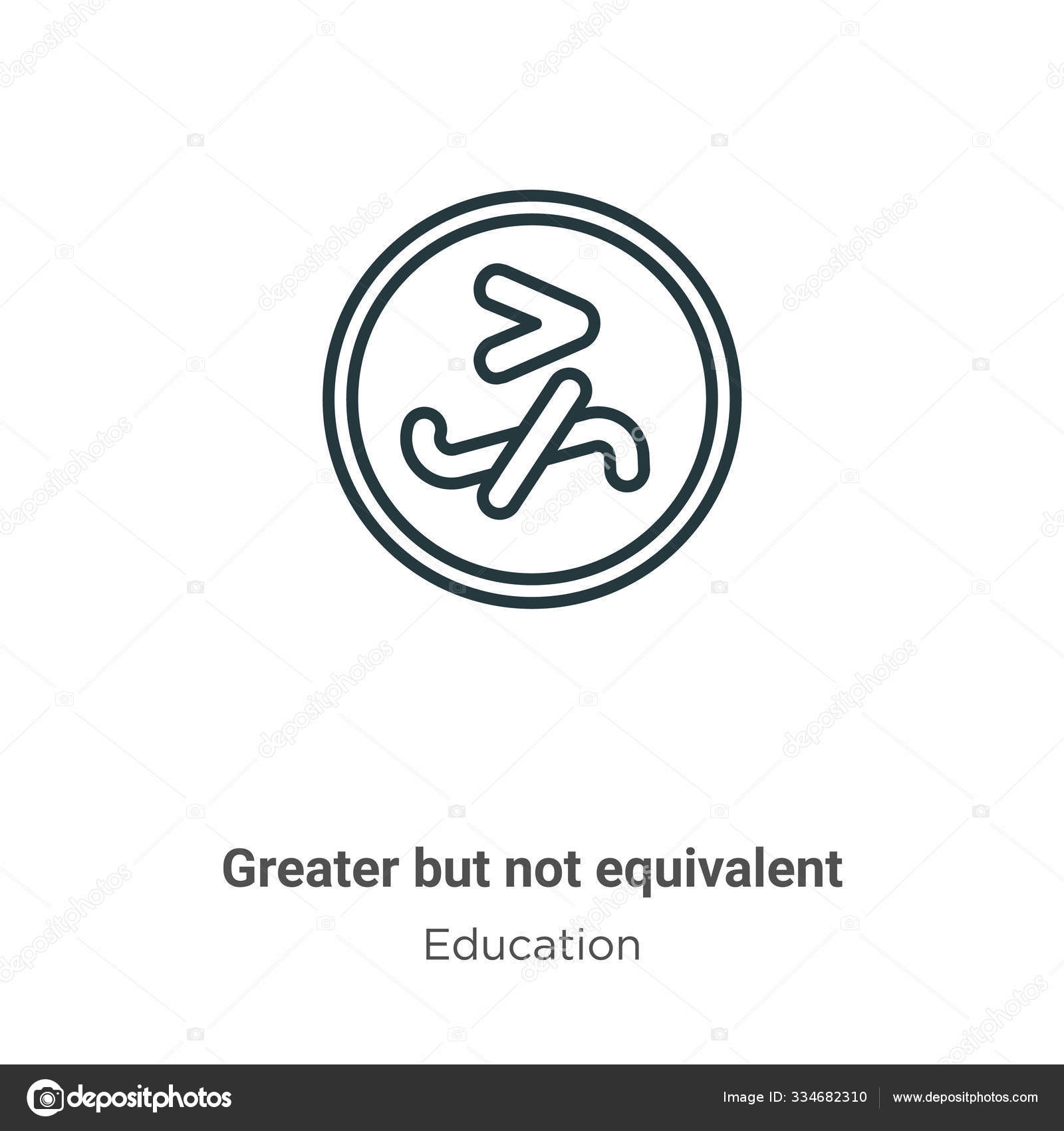 Greater Equivalent Outline Vector Icon Thin Line Black Greater ...