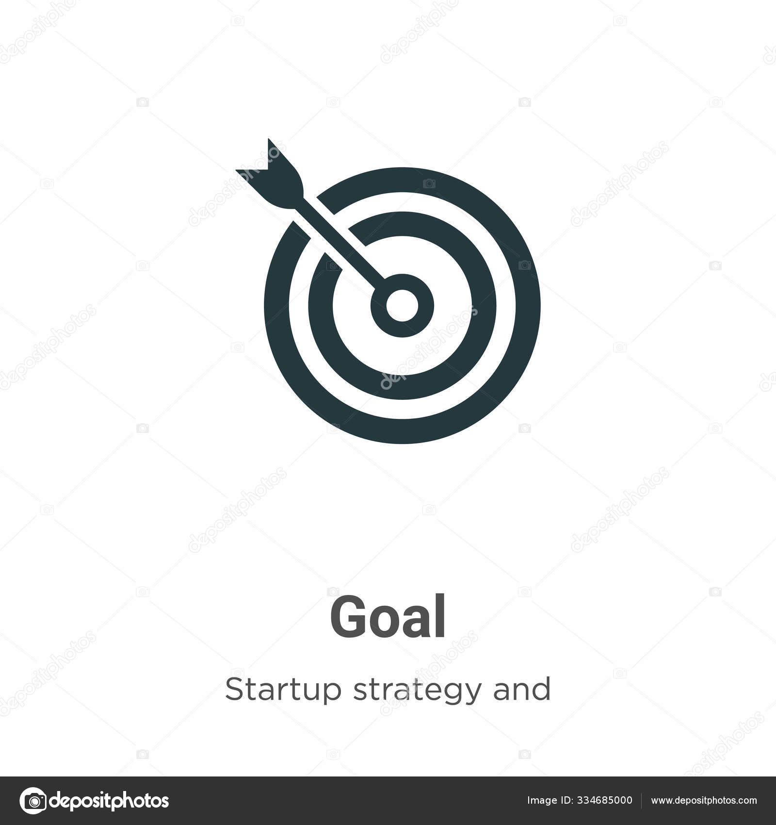 Goal Vector Icon White Background Flat Vector Goal Icon Symbol Vector Image By C Digital Bazaar Vector Stock