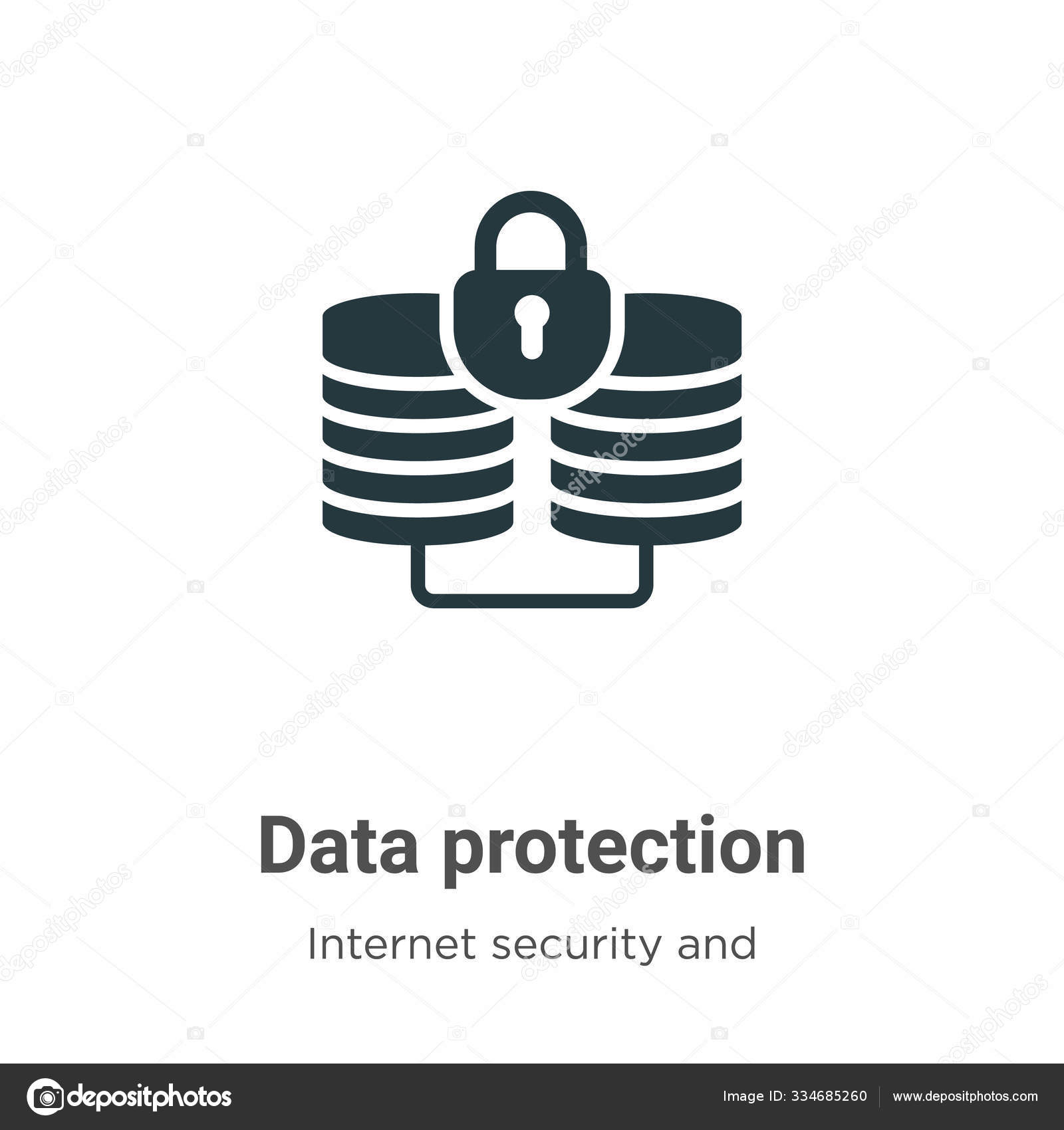 data protection vector icon white background flat vector data protection stock vector c digital bazaar 334685260 depositphotos