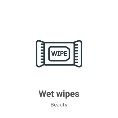 Wet wipes outline vector icon. Thin line black wet wipes icon, flat vector simple element illustration from editable beauty concept isolated on white background
