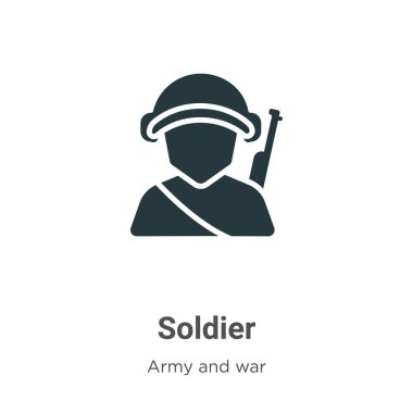Soldier vector icon on white background. Flat vector soldier icon symbol sign from modern army collection for mobile concept and web apps design.
