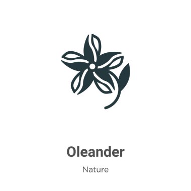 Oleander vector icon on white background. Flat vector oleander icon symbol sign from modern nature collection for mobile concept and web apps design.