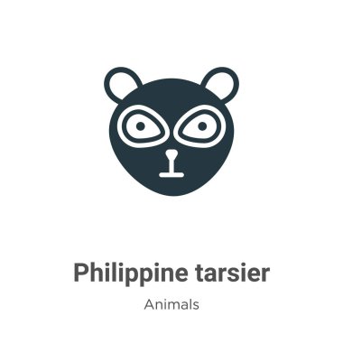 Beyaz arkaplanda Filipin tarsier vektör simgesi. Mobil konsept ve web uygulamaları tasarımı için modern hayvan koleksiyonundan düz vektör philippine tarsier simgesi işareti.