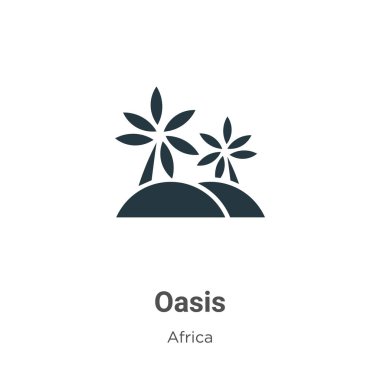Beyaz arkaplanda vaha vektör simgesi. Mobil konsept ve web uygulamaları tasarımı için modern Afrika koleksiyonundan düz vektör vahası simgesi işareti.