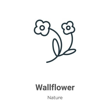 Wallflower outline vector icon. Thin line black wallflower icon, flat vector simple element illustration from editable nature concept isolated on white background