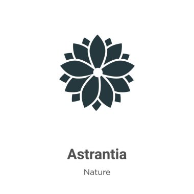 Beyaz arkaplanda Astrantia vektör simgesi. Mobil konsept ve web uygulamaları tasarımı için modern doğa koleksiyonundan düz vektör astrantia simgesi işareti.