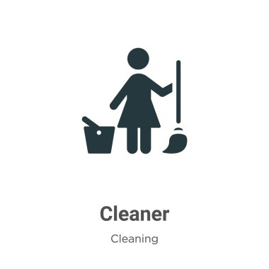 Beyaz arkaplanda daha temiz vektör simgesi. Mobil konsept ve web uygulamaları tasarımı için modern temizlik koleksiyonundan düz vektör temizleyici simgesi işareti.