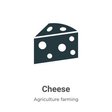 Beyaz arkaplanda peynir vektör simgesi. Mobil konsept ve web uygulamaları tasarımı için modern tarım tarım ve bahçıvanlık koleksiyonundan düz vektör peynir simgesi işareti.