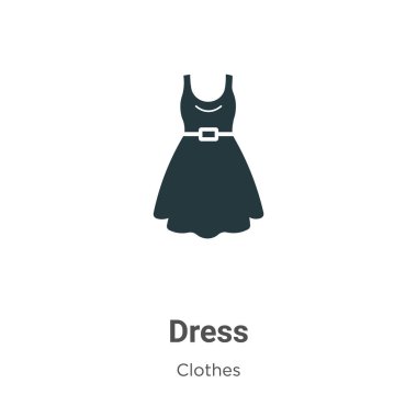 Beyaz arkaplandaki vektör simgesini giyin. Mobil konsept ve web uygulamaları tasarımı için modern kıyafet koleksiyonundan düz vektör elbise simgesi işareti.