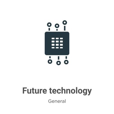 Beyaz arka planda geleceğin teknolojisi sembol vektörü. Mobil konsept ve web uygulamaları tasarımı için modern genel koleksiyondan düz vektör gelecek teknoloji simgesi işareti.