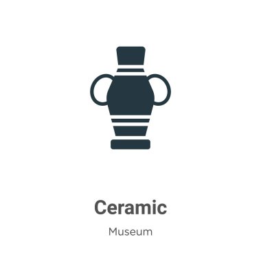Beyaz arkaplanda seramik sembol vektörü. Mobil konsept ve web uygulamaları tasarımı için modern müze koleksiyonundan düz vektör seramik simgesi işareti.