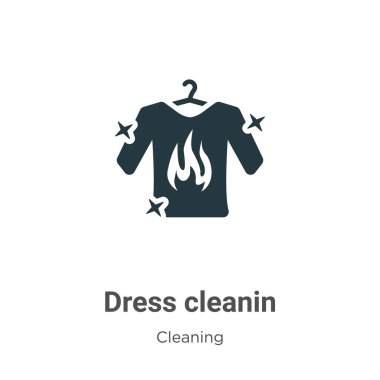 Beyaz arka planda temizlik vektör simgesi. Mobil konsept ve web uygulamaları tasarımı için modern temizlik koleksiyonundan düz vektör elbise temizleme simgesi işareti.
