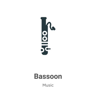 Beyaz arkaplanda fagot vektör simgesi. Mobil konsept ve web uygulamaları tasarımı için modern müzik koleksiyonundan düz vektör bason simgesi işareti.