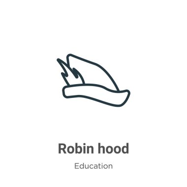 Robin Hood vektör ikonu. İnce çizgi siyah Robin Hood simgesi, düz vektör basit element illüstrasyonuName
