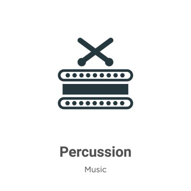 Beyaz arkaplanda perküsyon vektör simgesi. Mobil konsept ve web uygulamaları tasarımı için modern müzik koleksiyonundan düz vektör perküsyon simgesi işareti.
