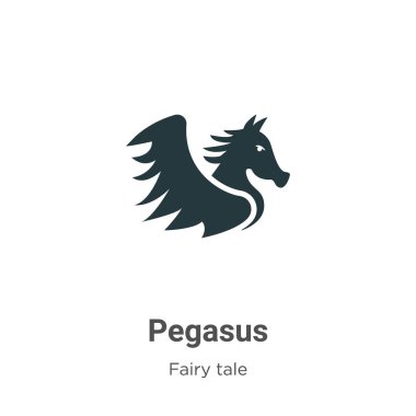 Pegasus vektör simgesi beyaz arkaplanda. Mobil konsept ve web uygulamaları tasarımı için modern peri masalı koleksiyonundan düz vektör pegasus simgesi işareti.