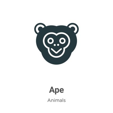 Beyaz arkaplanda maymun vektör simgesi. Mobil konsept ve web uygulamaları tasarımı için modern hayvan koleksiyonundan düz vektör maymun simgesi işareti.