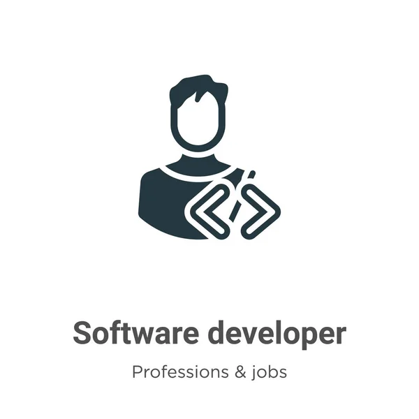 Software Developer Vector Icon White Background Flat Vector Software Developer — 스톡 벡터
