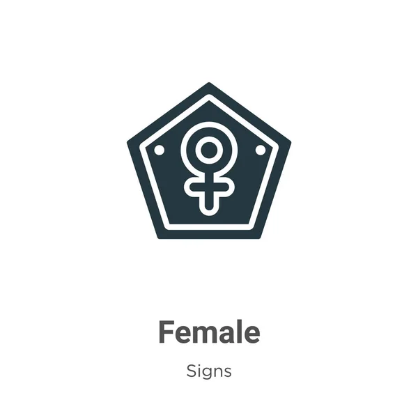 白い背景に女性のシンボルベクトルアイコン モバイルのコンセプトとWebアプリのデザインのための現代的な兆候コレクションからフラットベクトル女性のシンボルアイコン記号記号 — ストックベクタ
